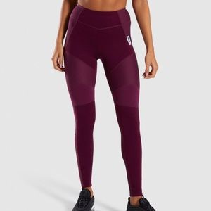 Gymshark True texture leggings (burgundy)
